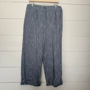 Anthropologie Dolan Women’s Large Blue Linen Pants Wide Leg